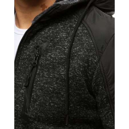 Pánska mikina so zapínaním na zips BX4756 - čierna