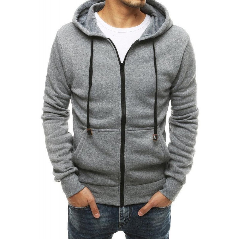 Pánska mikina na zips BX4760 - svetlosivá