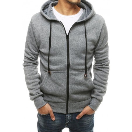 Pánska mikina na zips BX4760 - svetlosivá