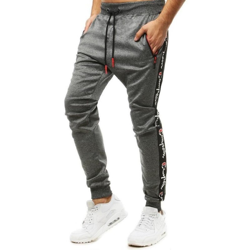 Pánske tmavosivé tepláky joggery UX2699