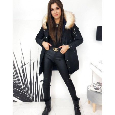 Dámska zimná obojstranná parka 2iv1 DOUBLE TY1588 - čierna