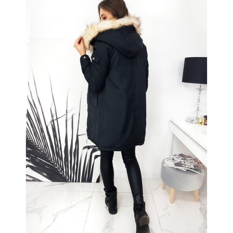 Dámska zimná obojstranná parka 2iv1 DOUBLE TY1588 - čierna
