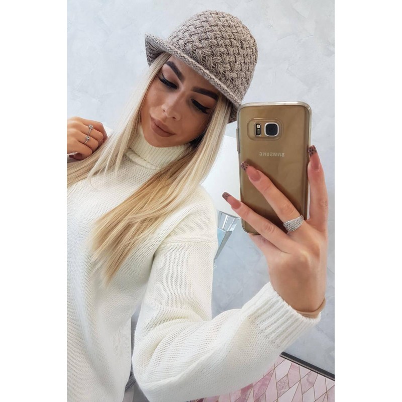 Dámska čiapka K164 - tmavobéžová