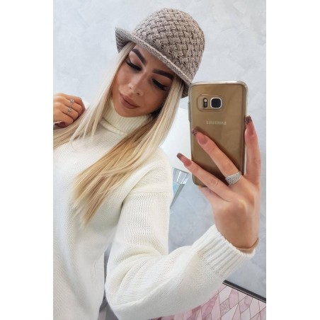 Dámska čiapka K164 - tmavobéžová