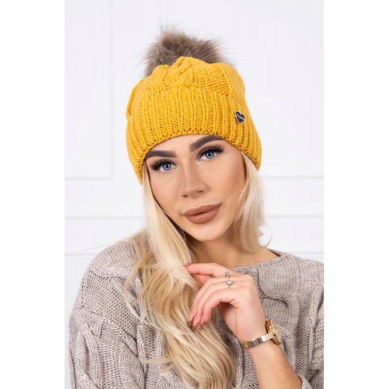 Dámska čiapka K168 - horčicová