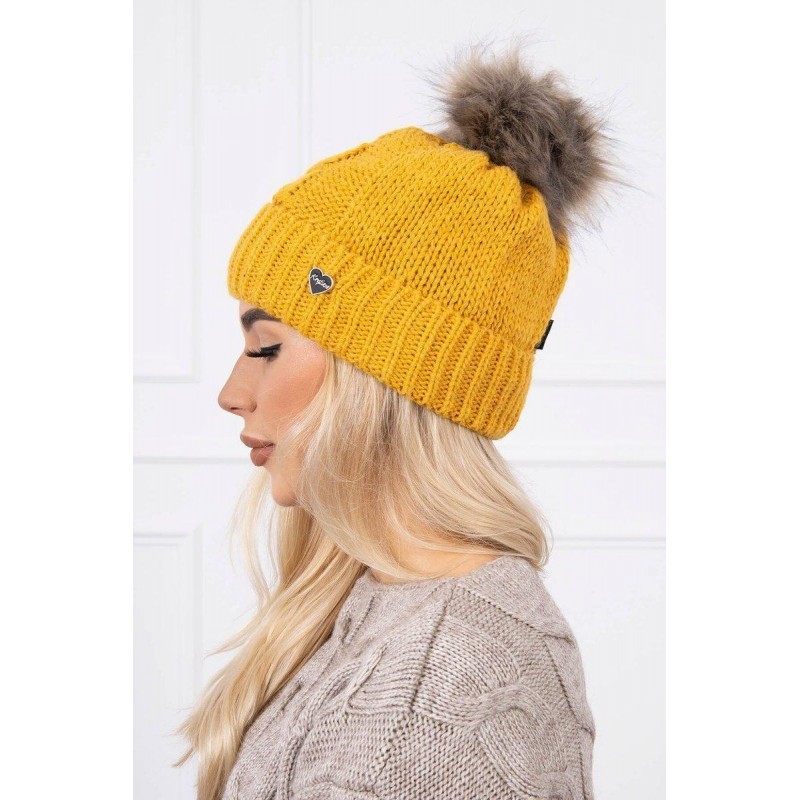 Dámska čiapka K168 - horčicová