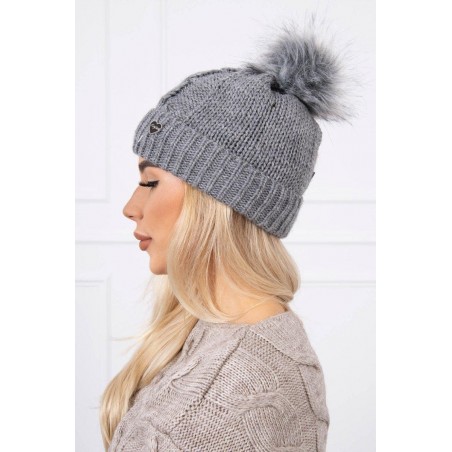 Dámska čiapka K168 - tmavosivá