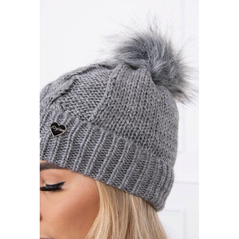 Dámska čiapka K168 - tmavosivá