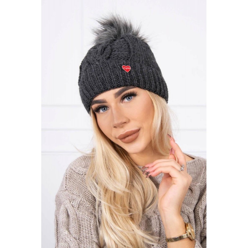Dámska čiapka K168 - grafitová