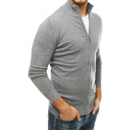 Pánsky sveter na zips WX1524 - svetlosivý