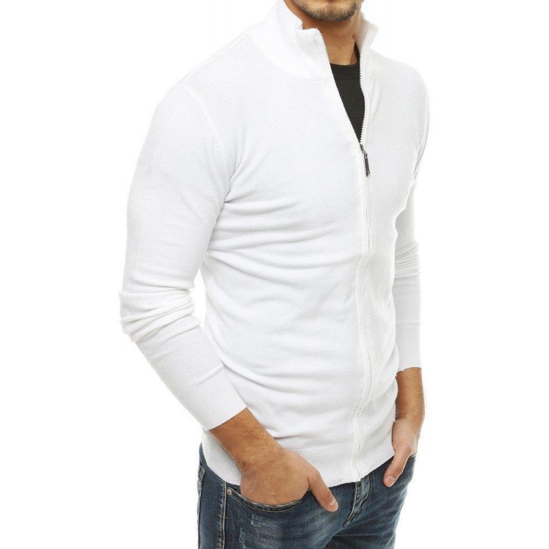 Pánsky sveter na zips WX1525 - biely