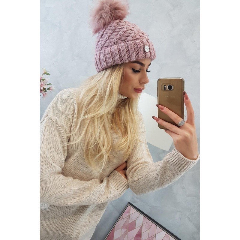 Dámska čiapka K169 - svetloružová