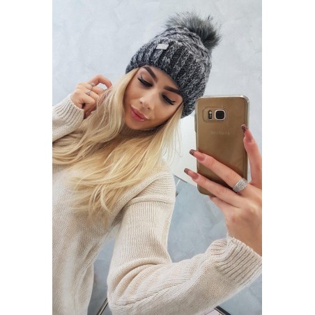 Dámska čiapka K169 - grafitová