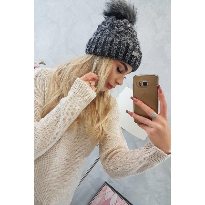 Dámska čiapka K169 - grafitová