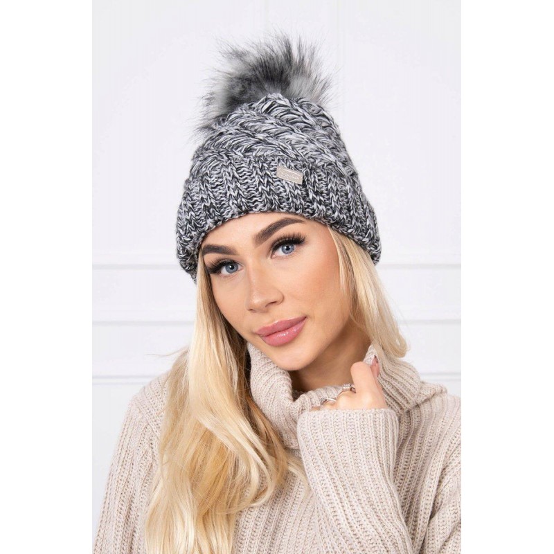 Dámska čiapka K169 - čierno-biela