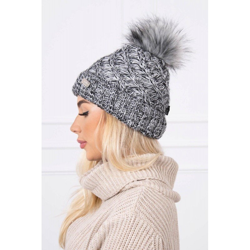 Dámska čiapka K169 - čierno-biela