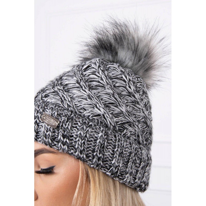 Dámska čiapka K169 - čierno-biela