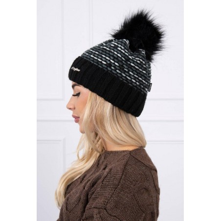 Dámska čierna čiapka K180