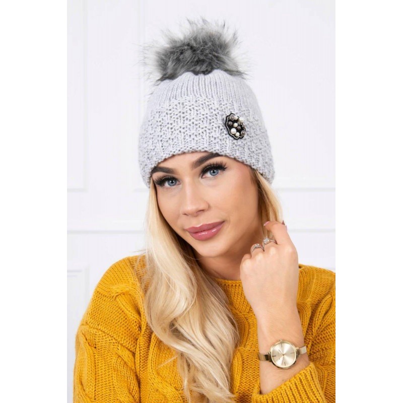 Svetlosivá dámska čiapka K175