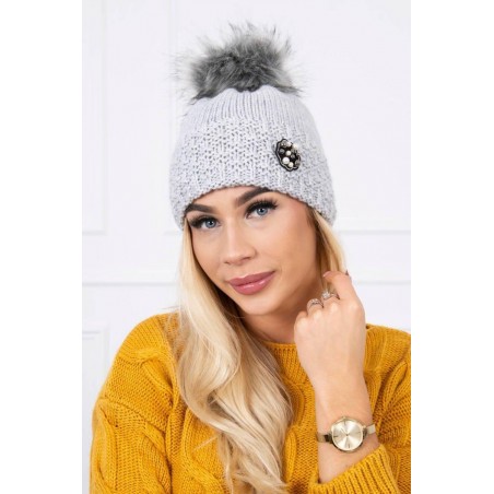 Svetlosivá dámska čiapka K175