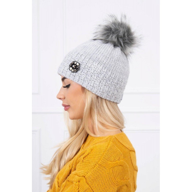 Svetlosivá dámska čiapka K175