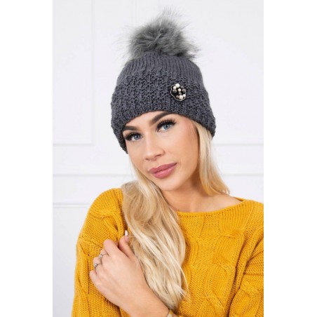 Grafitová dámska čiapka K175
