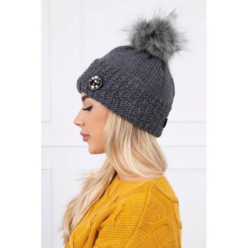 Grafitová dámska čiapka K175