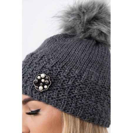 Grafitová dámska čiapka K175