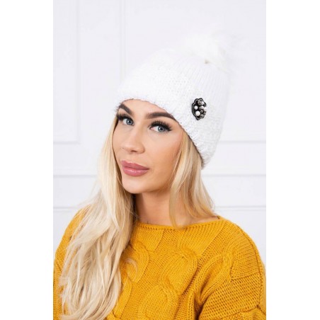 Biela dámska čiapka K175