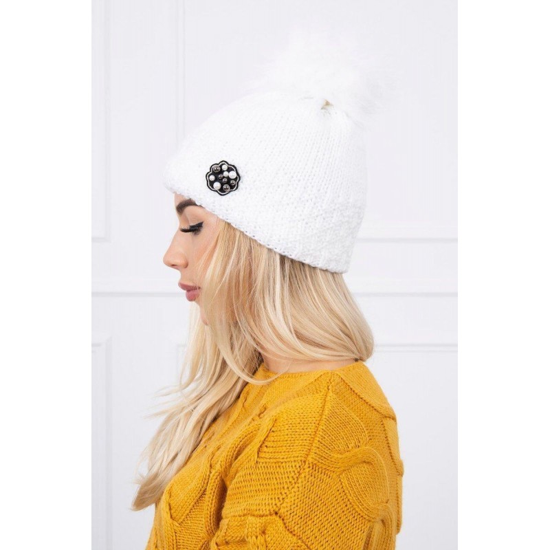 Biela dámska čiapka K175
