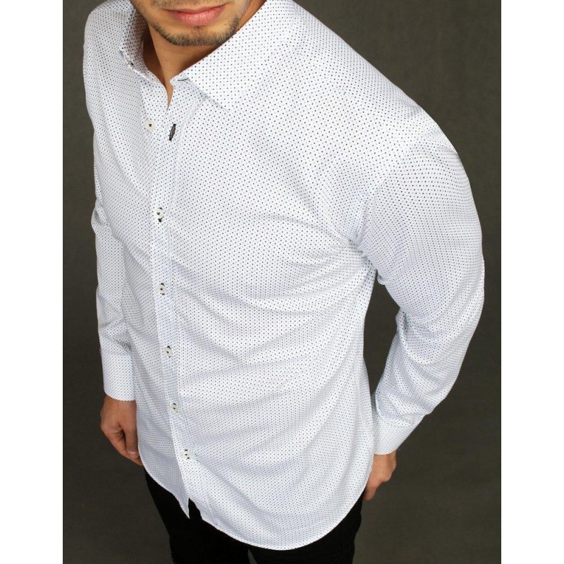 Biela pánska košeľa s dlhým rukávom DX1991