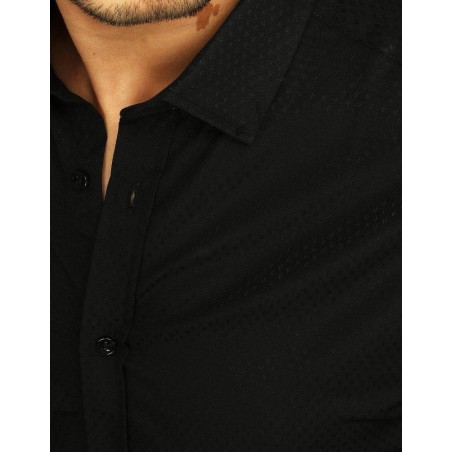Čierna pánska košeľa s dlhým rukávom DX1995
