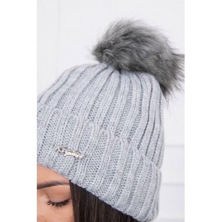 Dámska pletená čiapka K118 - sivá