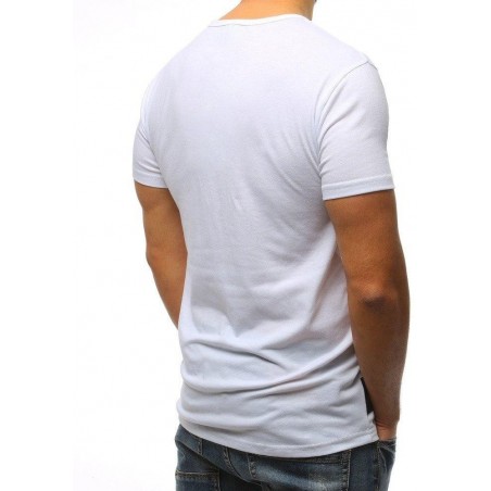 Pánske tričko s výraznou potlačou (rx3078) - biele