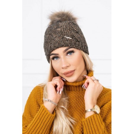 Pletená dámska zimná čiapka K181 - čierna