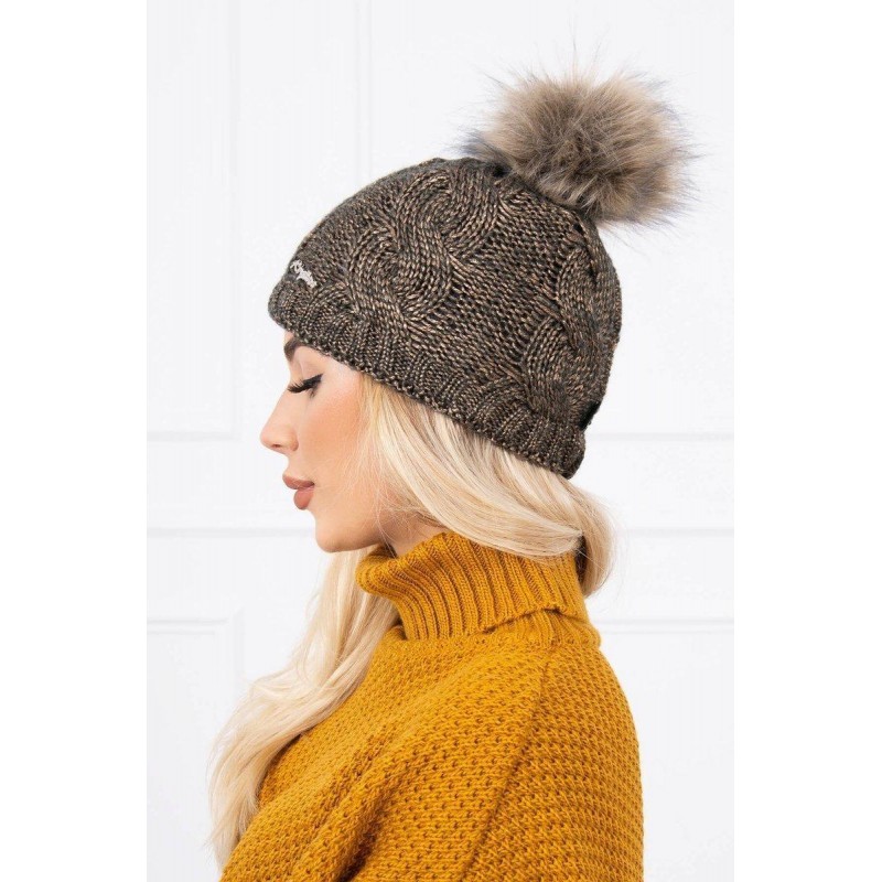 Pletená dámska zimná čiapka K181 - čierna