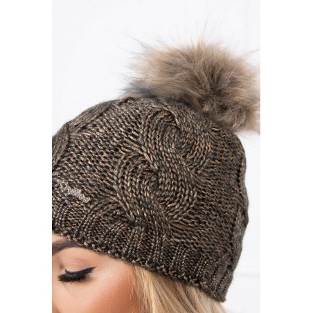 Pletená dámska zimná čiapka K181 - čierna