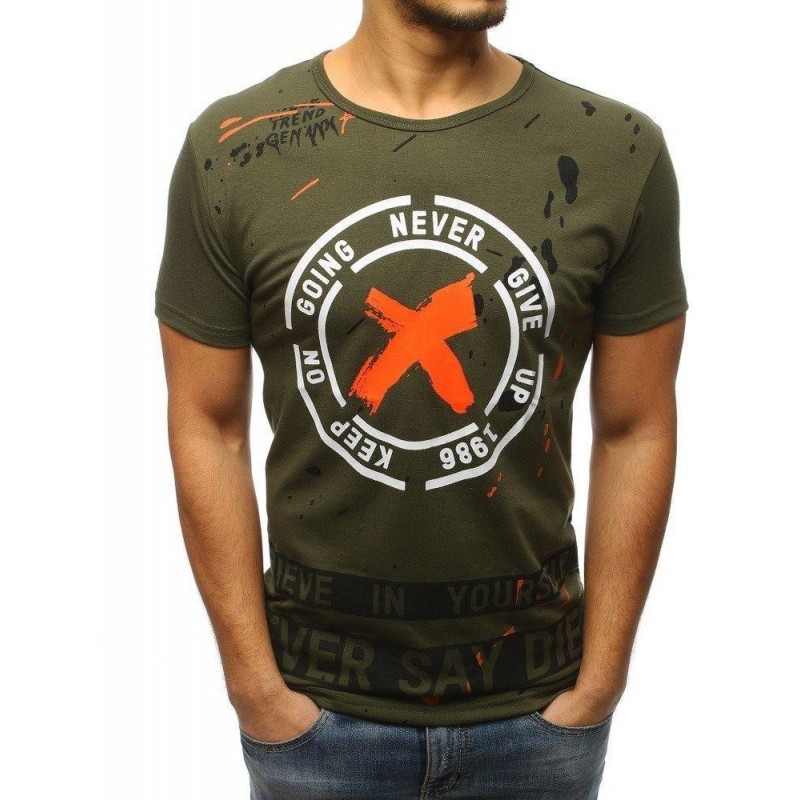 Pánske tričko s výraznou potlačou (rx3079) - zelené