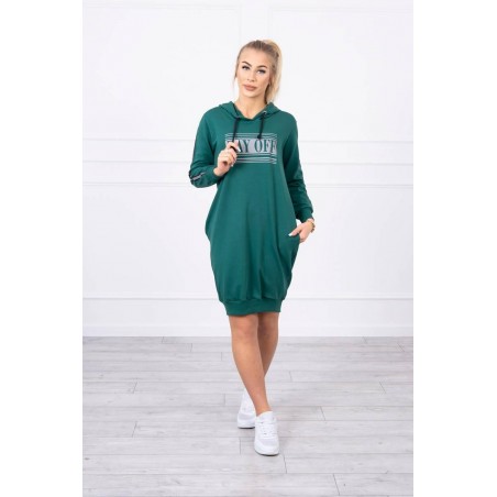 Dámske šaty s reflexnou potlačou 67394 - zelené