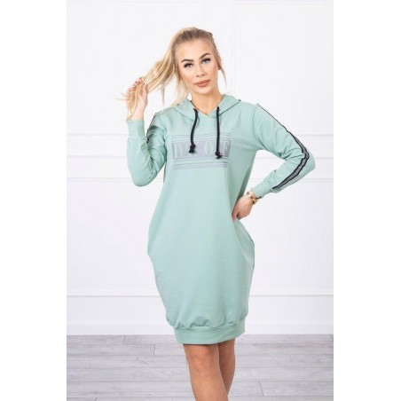 Dámske šaty s reflexnou potlačou 67394 - tmavomätové