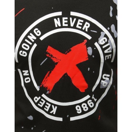 Pánske tričko s výraznou potlačou (rx3080) - čierne