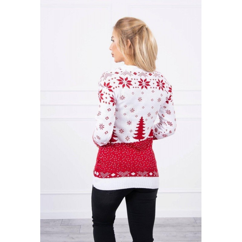 Biely dámsky vianočný sveter CH-11