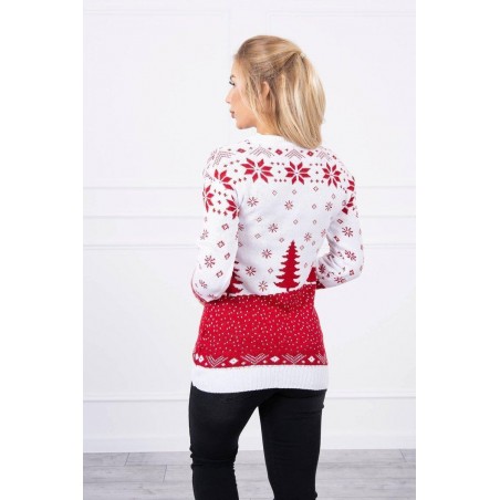 Biely dámsky vianočný sveter CH-11