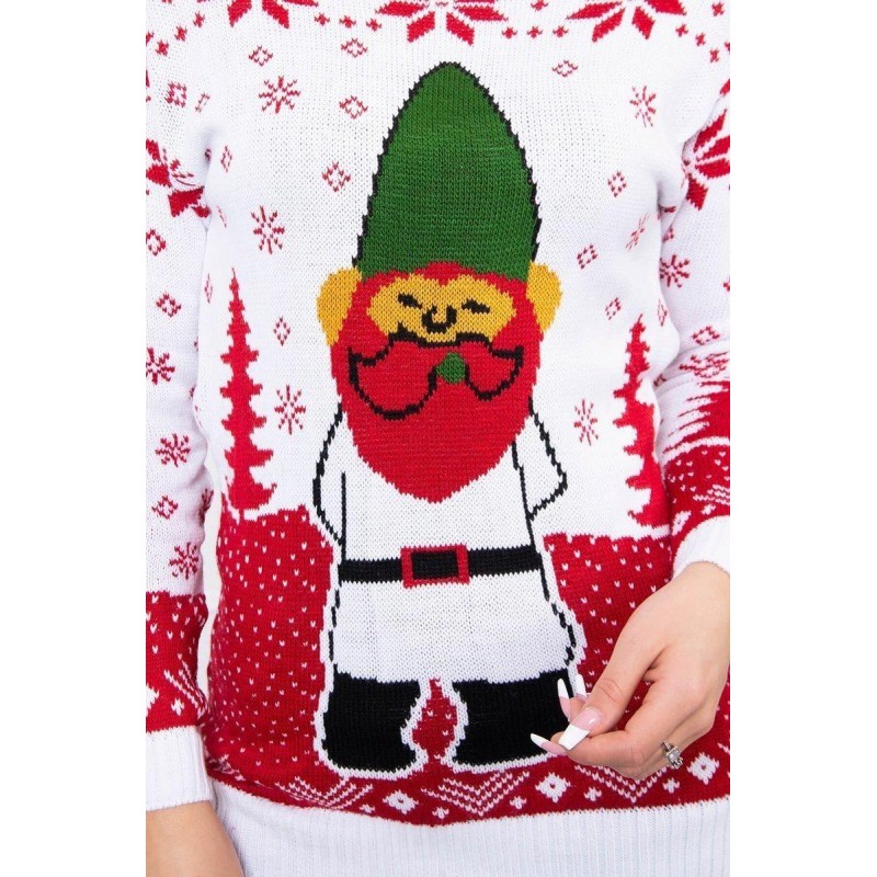 Biely dámsky vianočný sveter CH-11