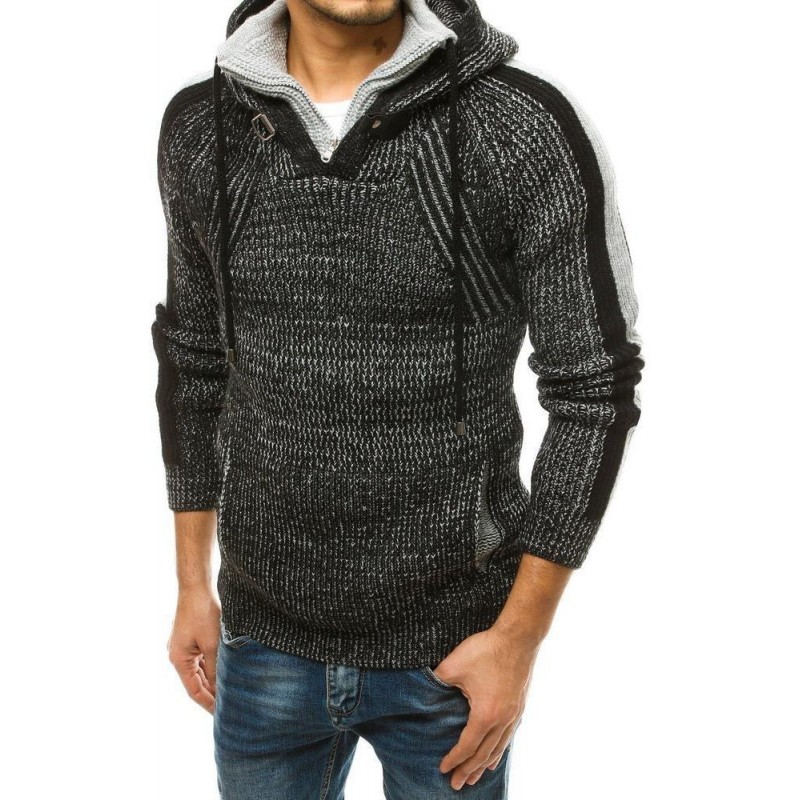 Pánsky pletený sveter WX1560 - čierny