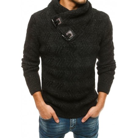 Pánsky hrubý sveter WX1564 - čierny