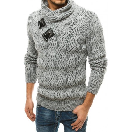 Pánsky hrubý sveter WX1565 - sivý