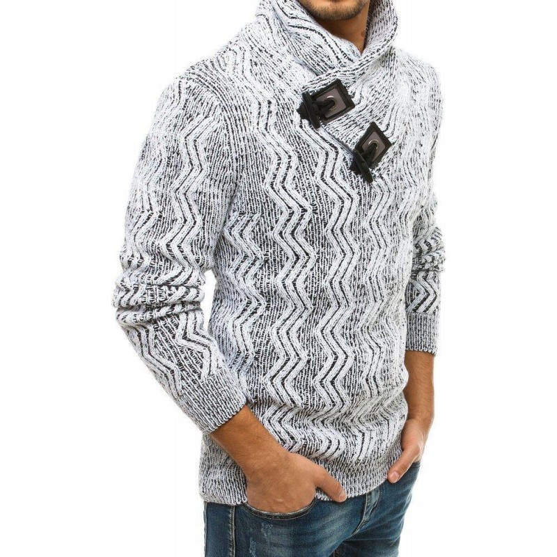 Pánsky hrubý sveter WX1566 - biely
