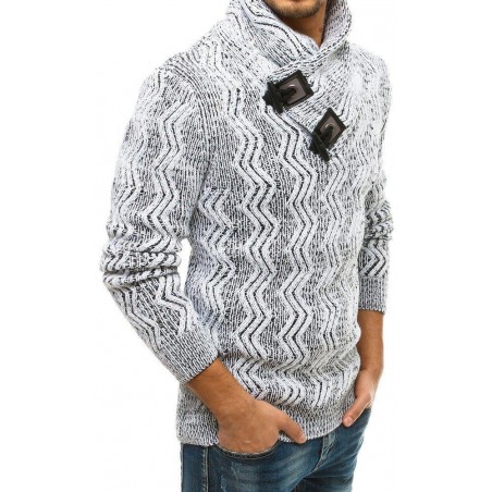 Pánsky hrubý sveter WX1566 - biely