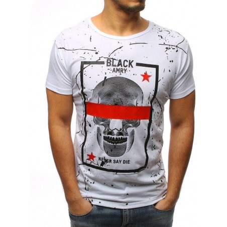 Odvážne pánske tričko s potlačou (rx3111) - biele